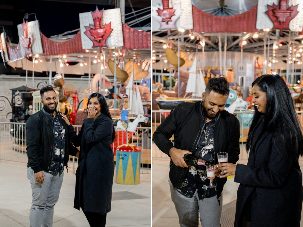 Toronto Surprise Carousel Engagement Proposal Photos