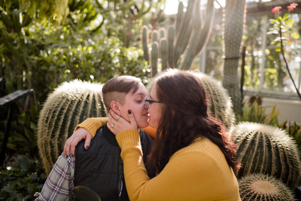 gay couple celebrate their botanical surprise proposal in toronto