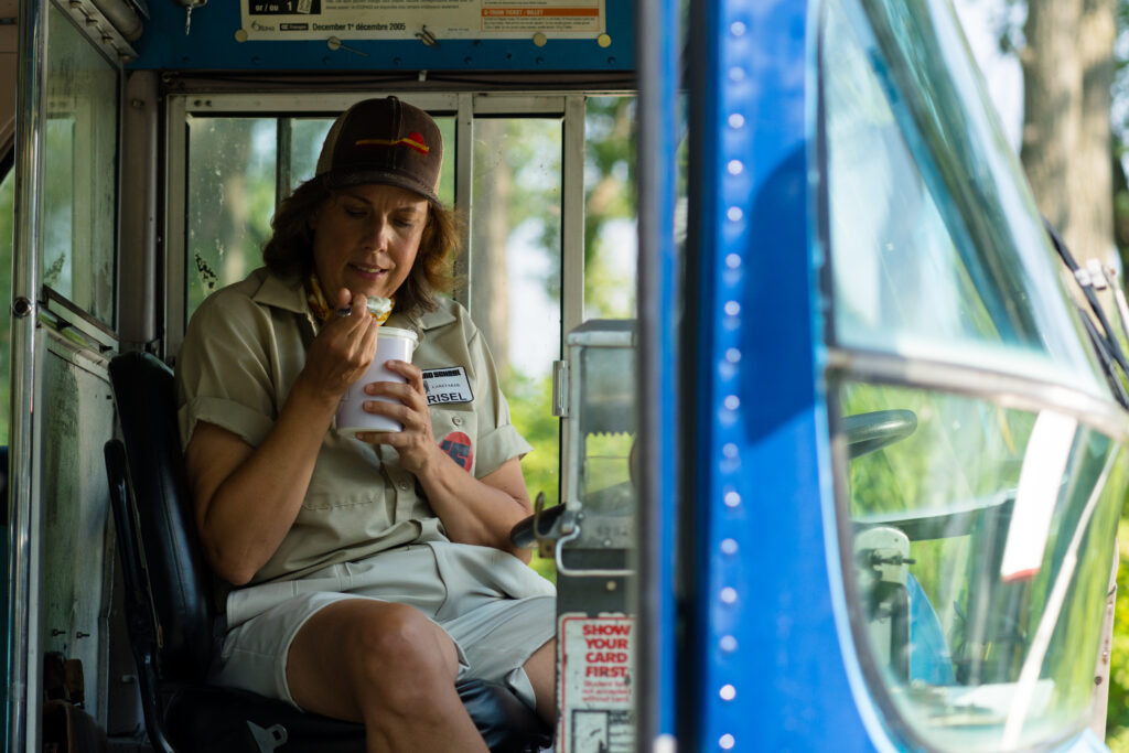 Carolyn Taylor eat yogurt in bus in kids CBC series Detention Adventure 3