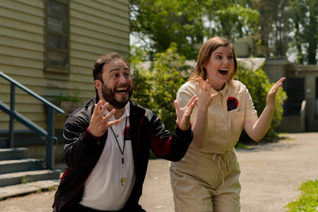 Stacey McGunnigle and Rodrigo Fernandez-Stoll get excited for summer island camp to start in an episode of detention adventure