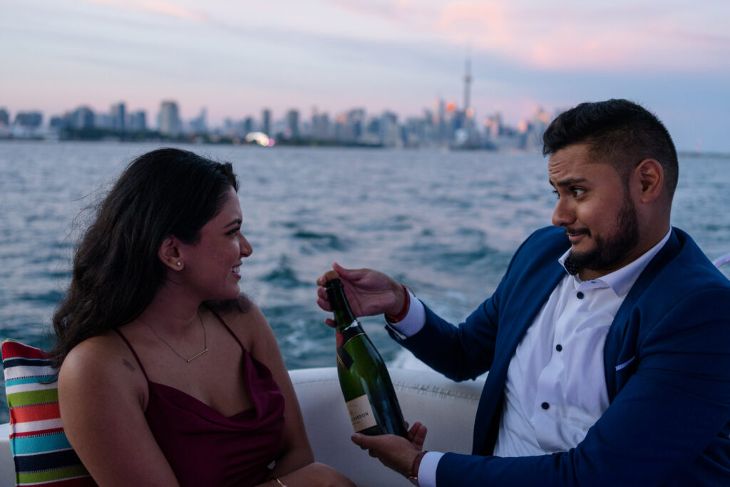 Surprise Boat Proposal Lake Ontario, Toronto - Photographer Lauren Newman