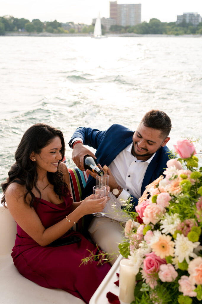 Surprise Boat Proposal Lake Ontario, Toronto - Photographer Lauren Newman
