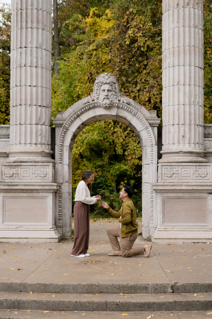 Surprise Fall Proposal Engagement Photos Guildwood Park - Photographer, Lauren Newman