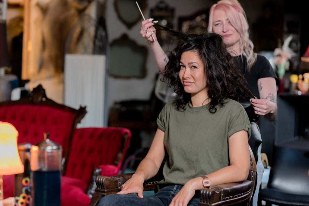 Sarika Cullis-Suzuki and Anthony Morgan present in a hairdressers in The Nature of Things episode Hairy Tales