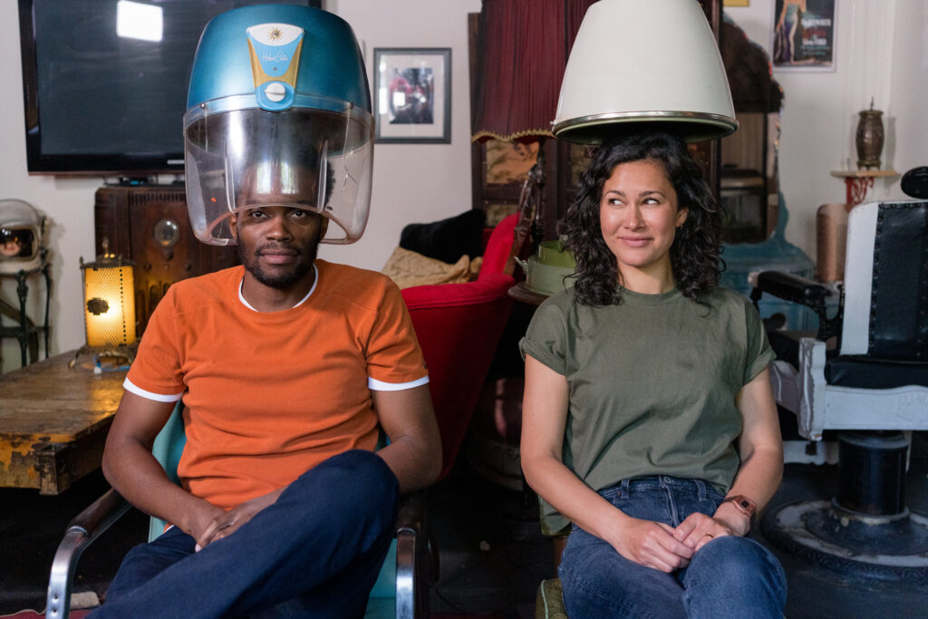 Sarika Cullis-Suzuki and Anthony Morgan present in a hairdressers in The Nature of Things episode Hairy Tales