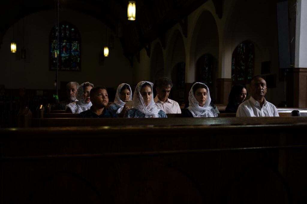 A church in a scene from the movie Queen Tut