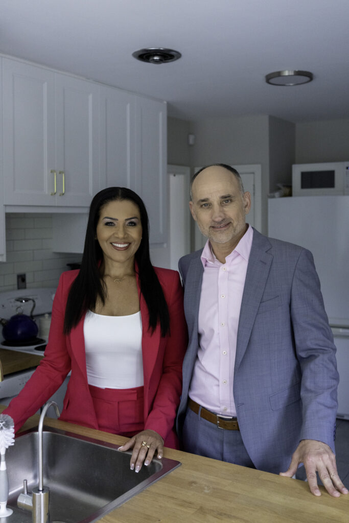 Page Turner and David Visentin in newly renovated living room on love it or list it